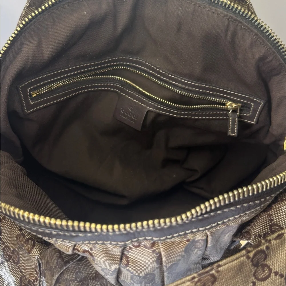 Gucci Beige/Brown GG Crystal Canvas Large Hysteria Hobo - Picture 14 of 14